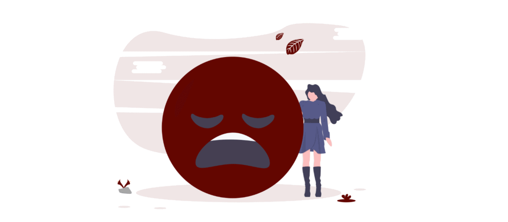 grafik burnout mit traurigem Smiley