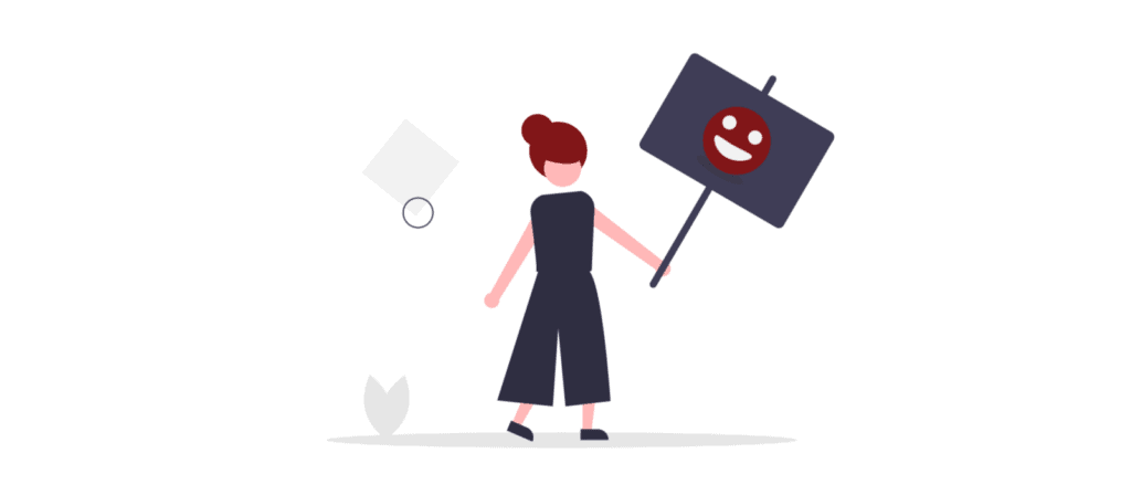 grafik frau mit schild