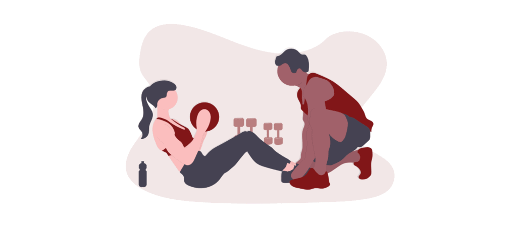 mann coacht frau beim fitness