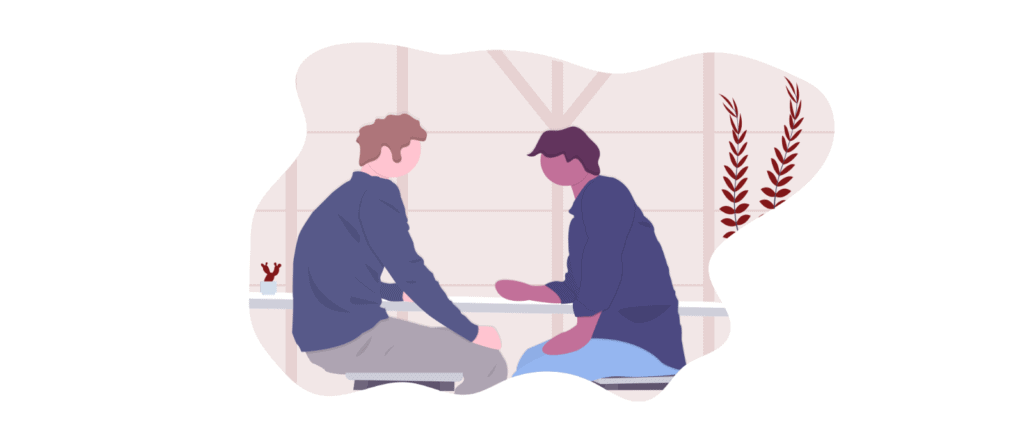 männer haben gespräch beim mentoring
