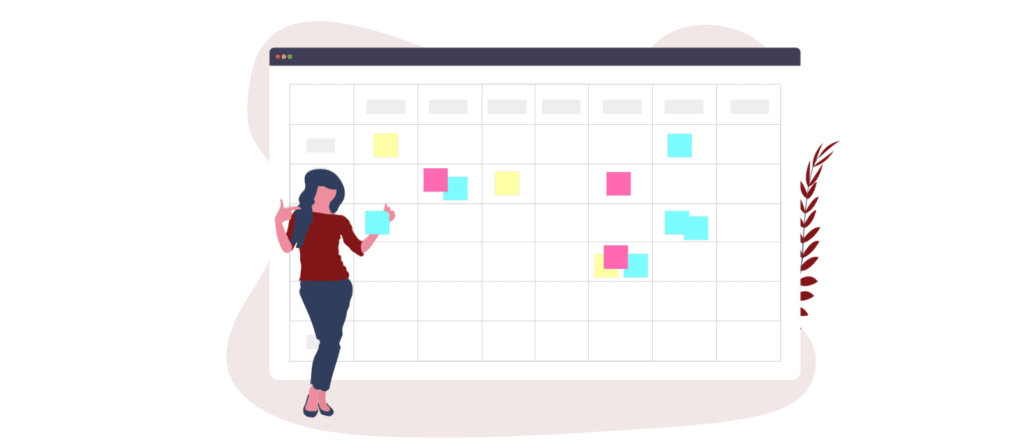 frau mit kalender und to do liste